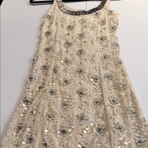 Yoana Baraschi Cream Sequin Dress